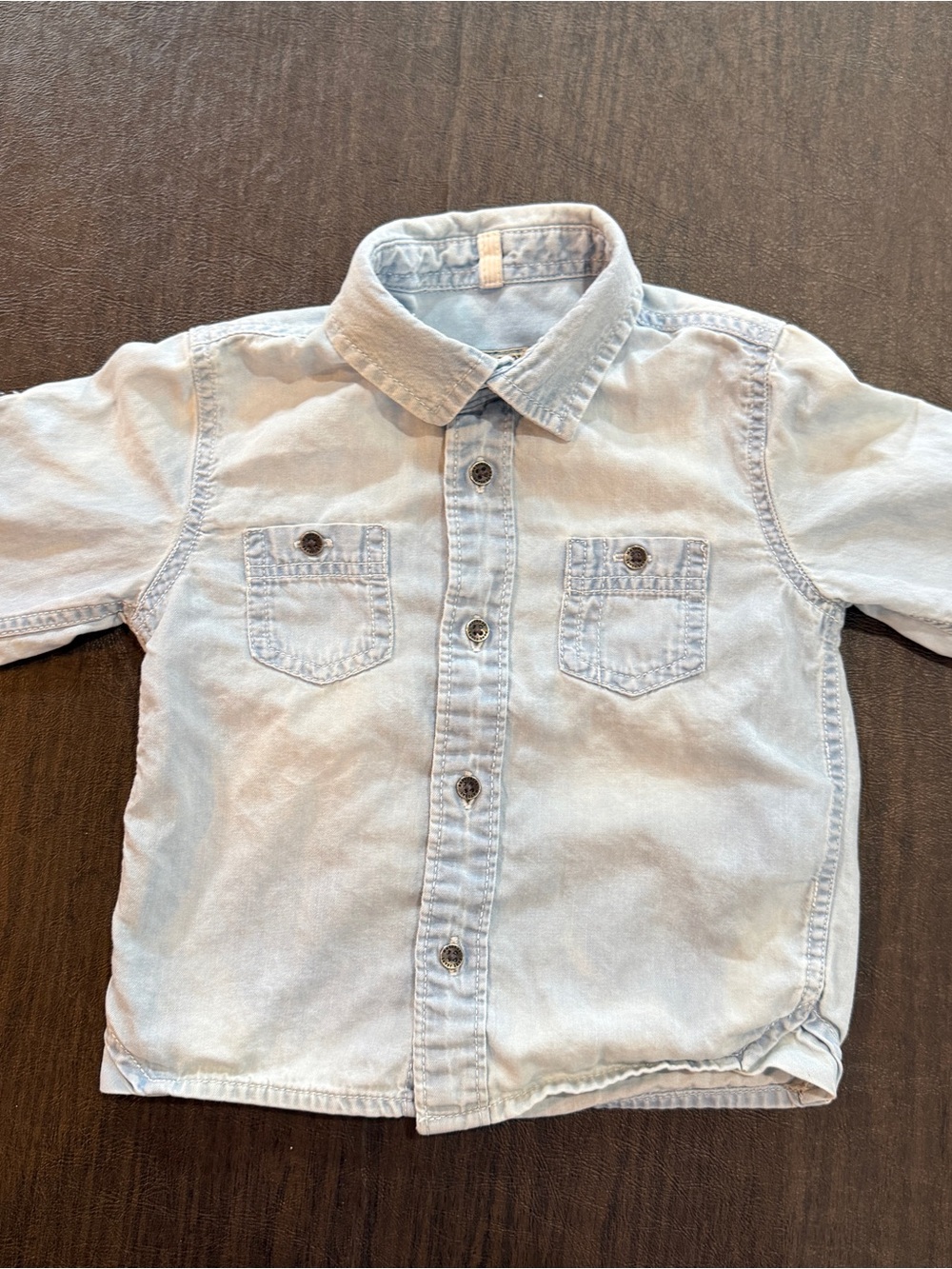 Mayoral Light Blue Denim Button-Down Shirt for Kids Sz 6M